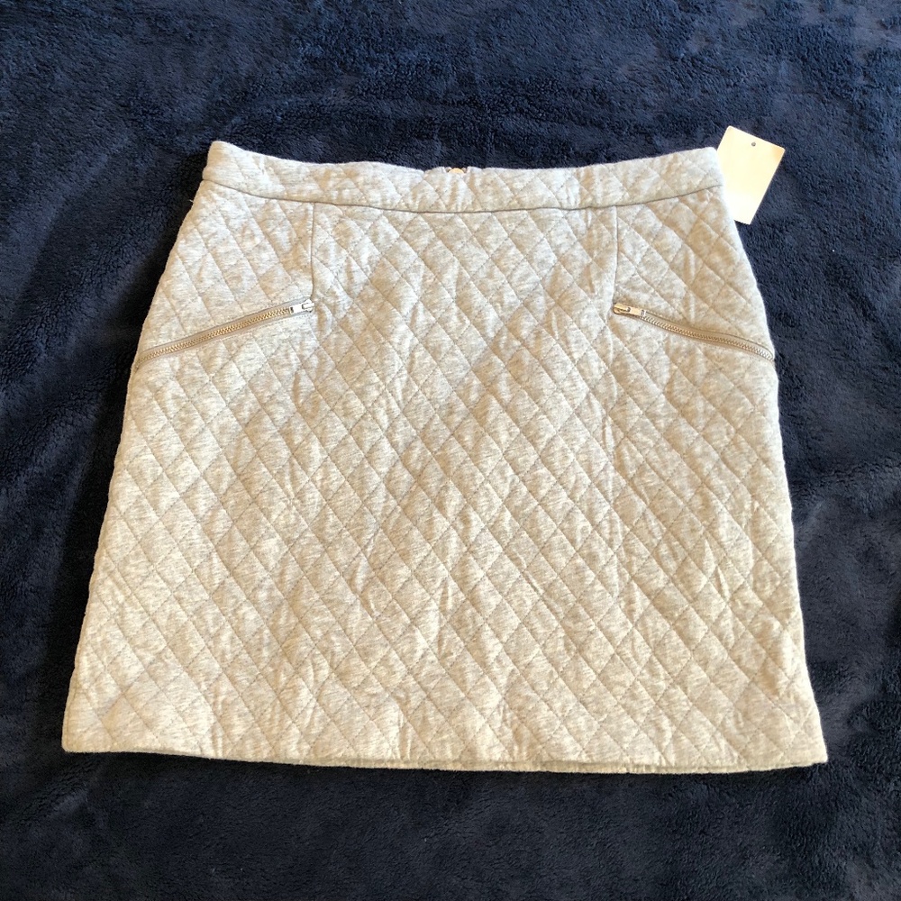Hinge Gray Cotton Quilted Skirt  Hinge gray cotton